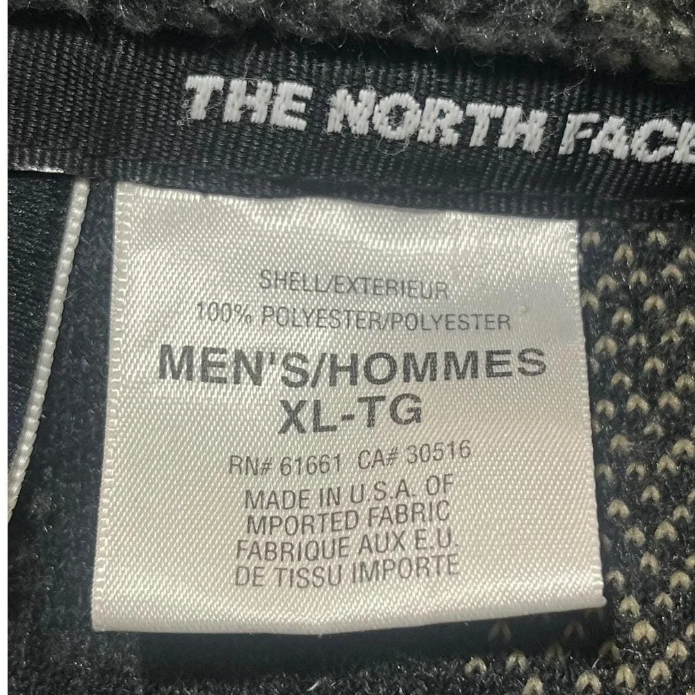 VTG North Face Gray Star Tribal‎ Pattern 1/4 Zip Pull Over Sherpa Fleece USA XL